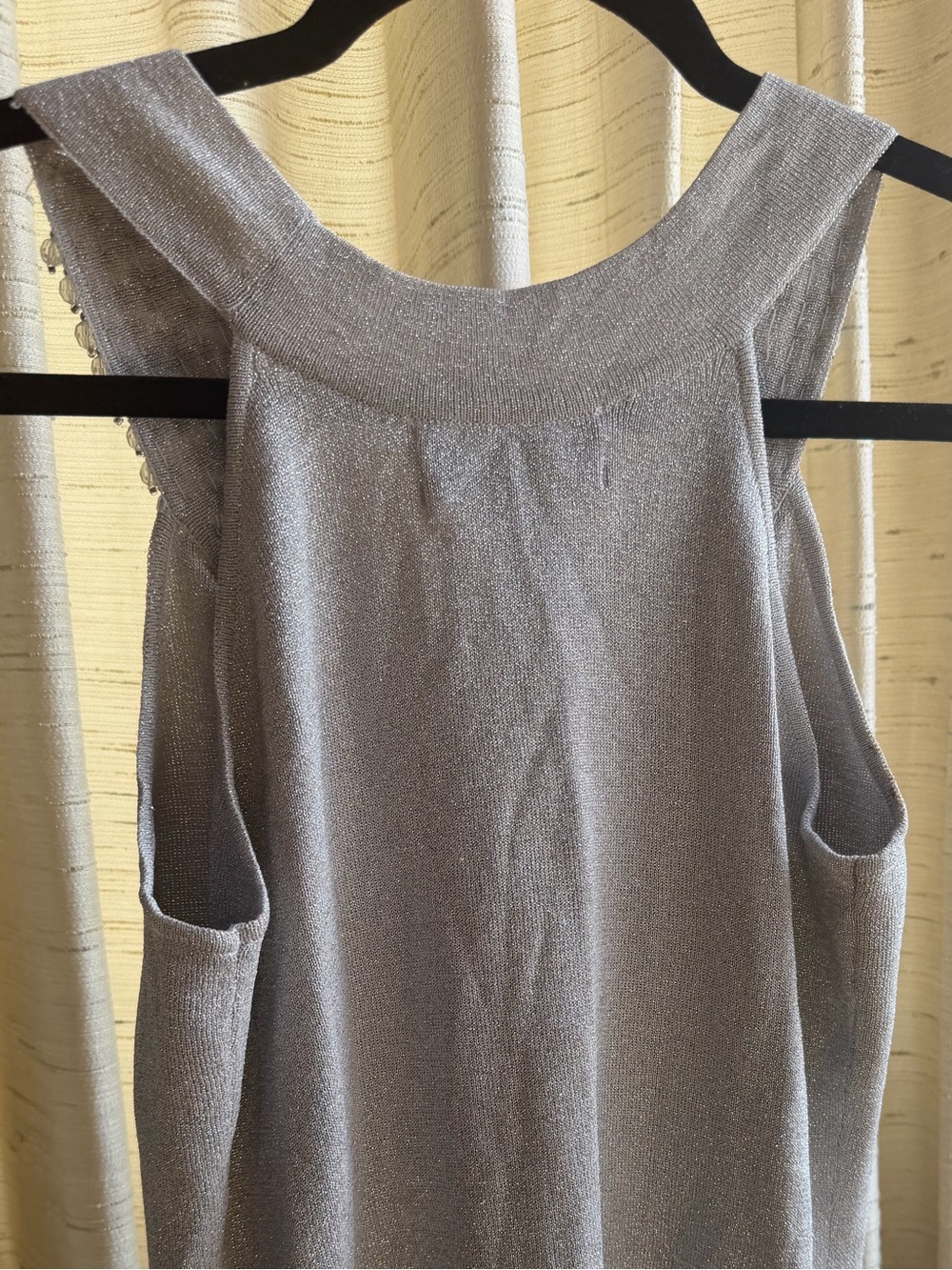 Joseph A. Petite Silver Beaded Embellished Knit Tank - Picture 5 of 7